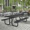 Flash Furniture Mantilla Rectangle Picnic Table, Black, Expanded Metal, Mesh, Steel Frame, 8 ft L SLF-EML-96-BK-GG - alternate 1